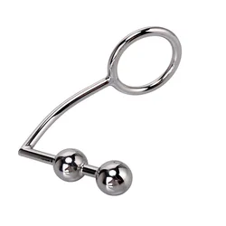 Male Chastity Cock Lock Anal Plugs /Cock Lock intruder with ball /Male metal Anal hook ring butt plug Alternative sex toys