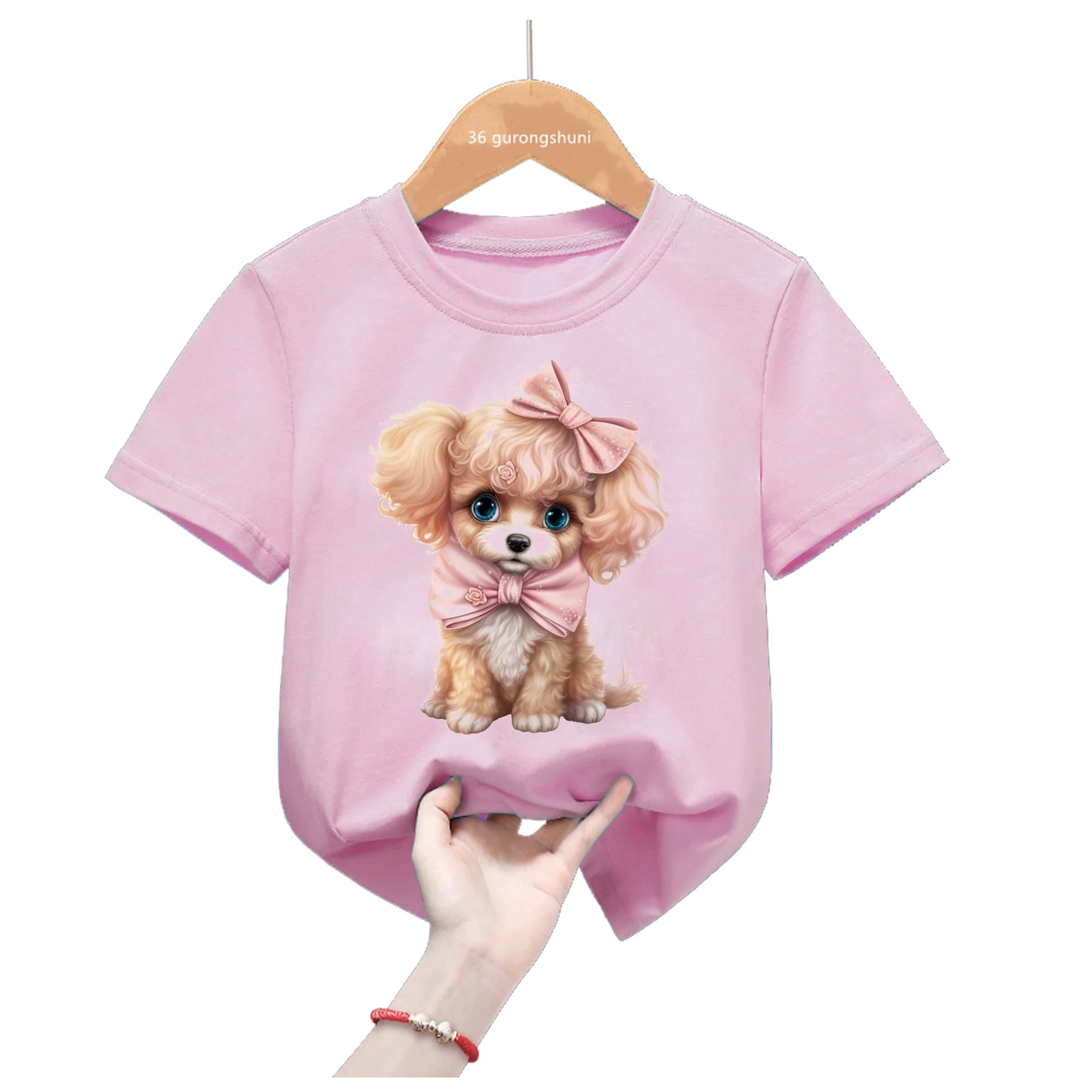 Cute Yorkshire Terrier Corgi Animal Print Tshirt Girls Harajuku Kawaii Kids Clothes Summer Tops Children'S Clothing Dog T-Shirt