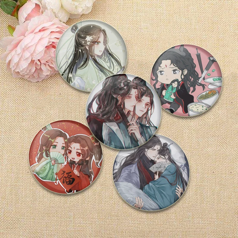 The Scum Villain's Self Saving System BL Novel Brooches Shen Qingqiu Luo Binghe Cartoon Pins Snap in Design Anime Badge Ornament