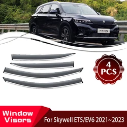 Window Visor For Skywell ET5 Skyworth EV6 2021~2023 Car Rain Protector Window Sun Rain Visor Deflectors Tent Auto Accessories