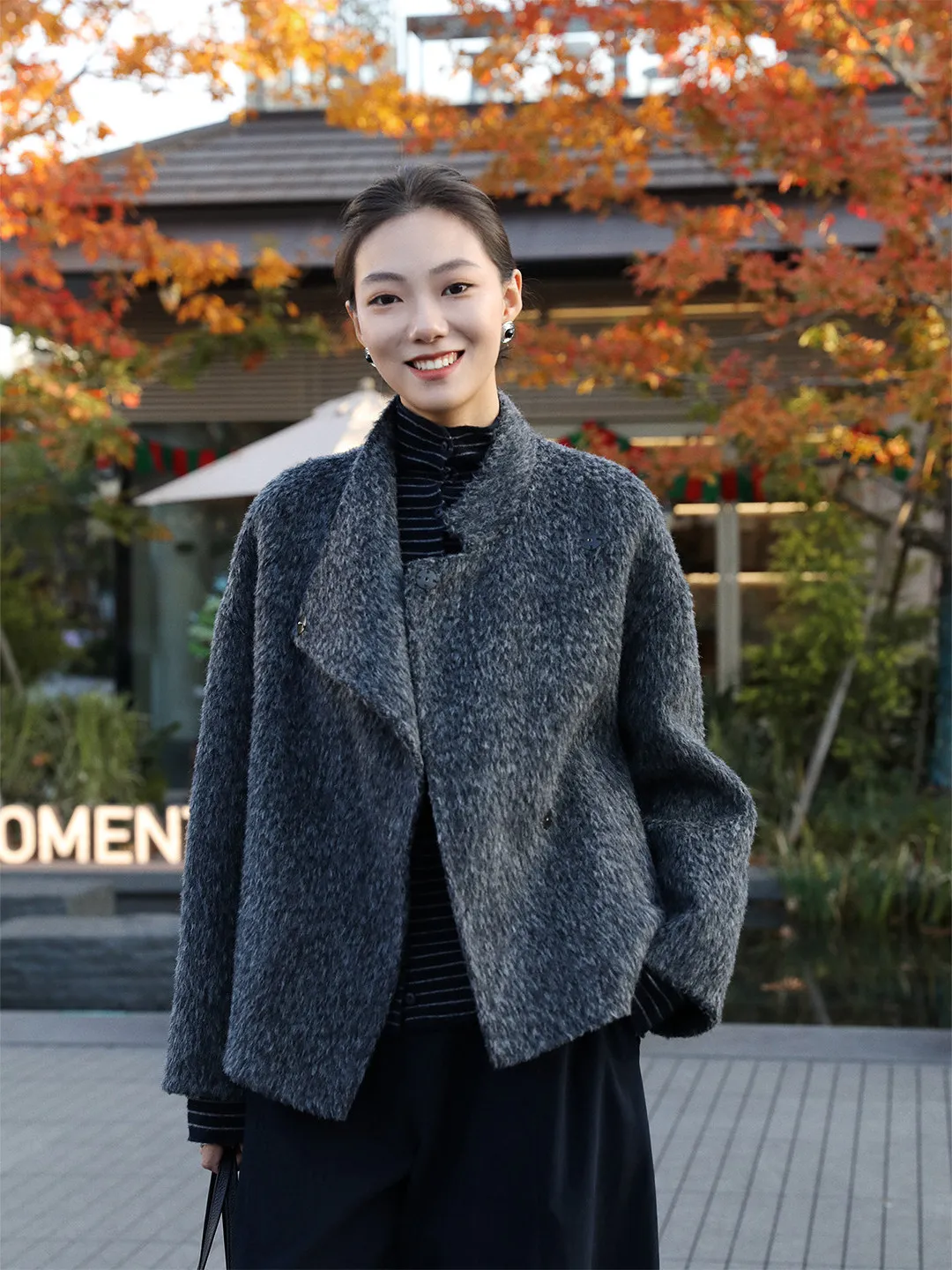 

Double-Faced Woolen ort Coat Women's Warm Commute Sle Camel Hair Tailored Design Winter New Faion Outerwear Jaet