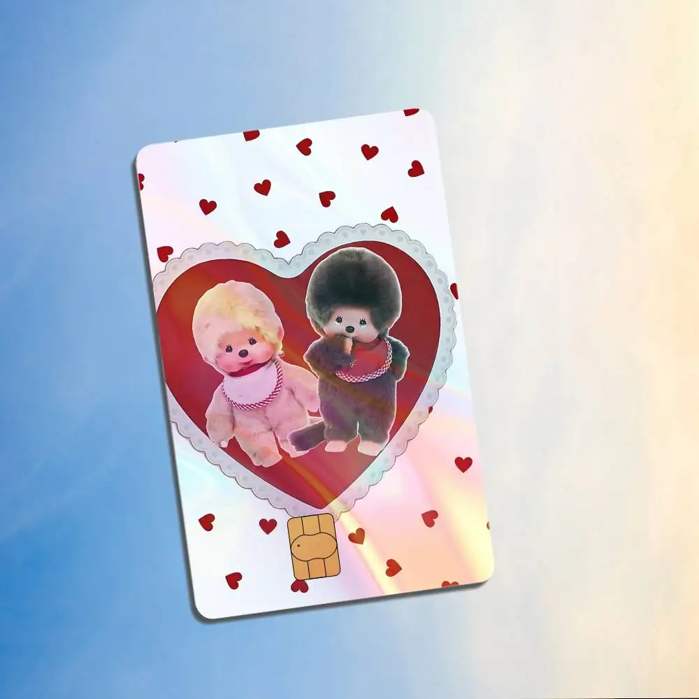 Furry cute Kawaii monchhichis Laser effect Stickers Credit Visa Debit Bank Charge Card Bus Metro Waterproof Sticker Decal