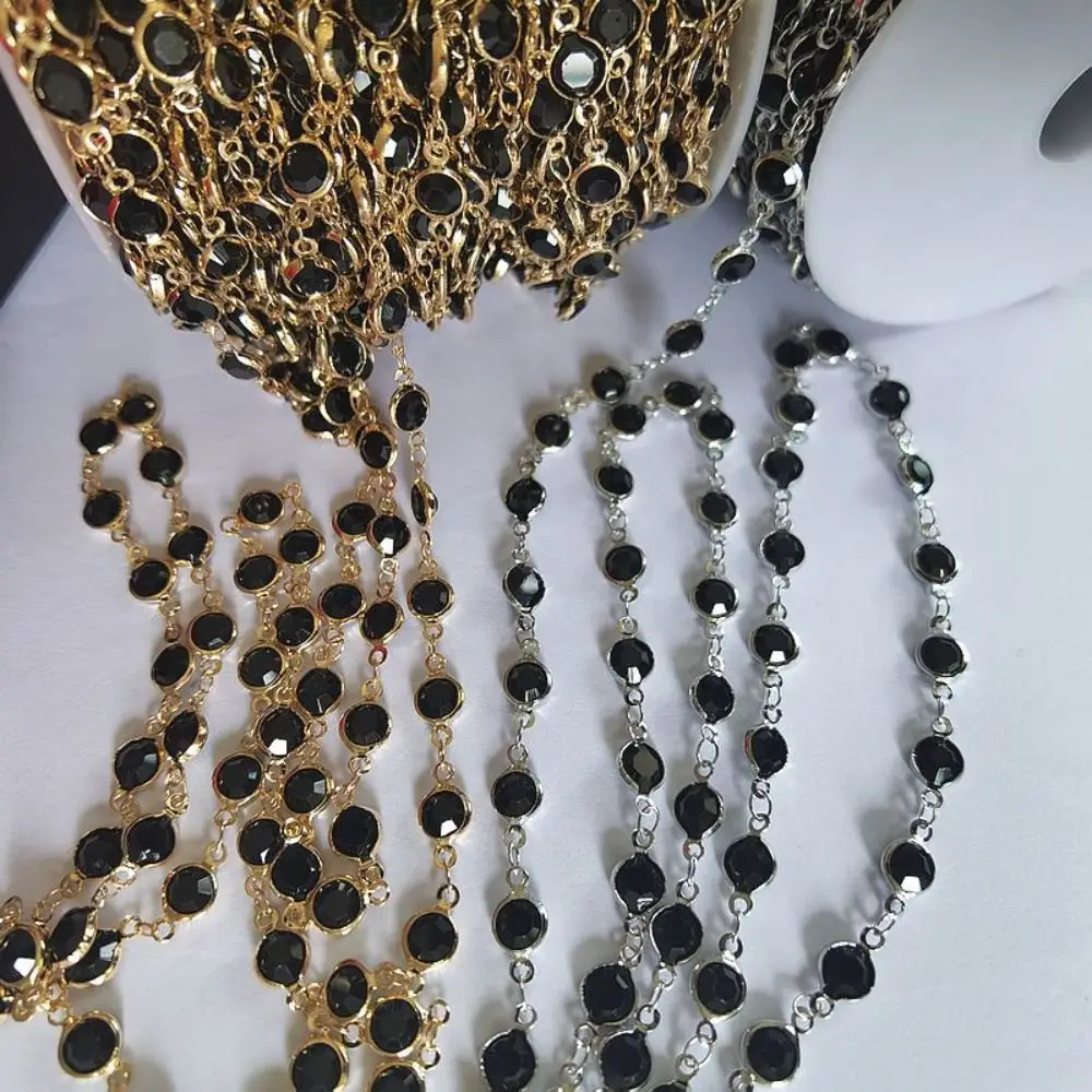 1Meter Shiny Crystal Beads Chains Zircon DIY Necklace Chain Necklace Jewelry Crafts Beaded Making