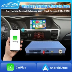 Wireless Smart Carplay For Honda Accord Odyssey 2014-2018 Dual-Screen Android Auto Original Screen Support Mirroring Rear Camera