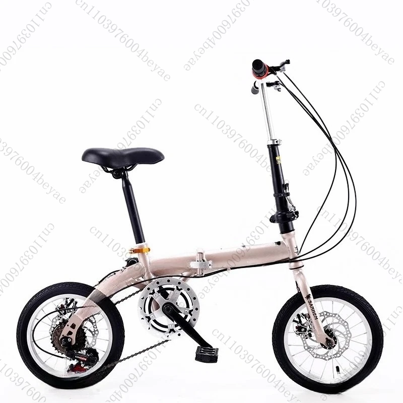 

14 inch folding bicycle, mini ultra lightweight, suitable for both men and women, small wheel variable speed bicycle