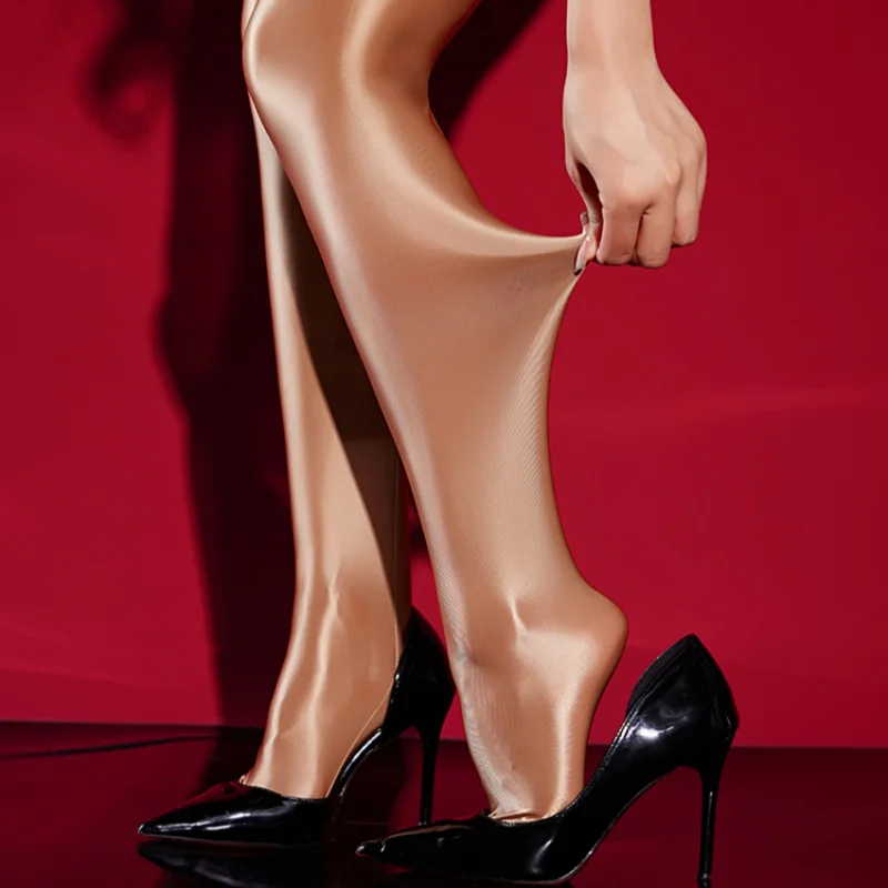 

Oil Glossy Back Seam Women Pantyhose Hip Lift Shaping Dance Tights Leggings Open Crotch Night Club Plus Size High Waist Hosiery
