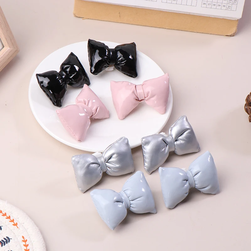 1Pair Fashion Cute Bowtie Shoe Charms Multiple Colors Bow Shoe Accessories All-match Vintage Shoe Buckle Decorations