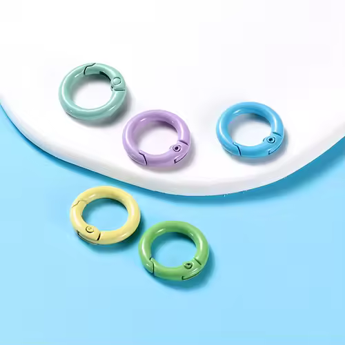 5Pcs/Lot 21 Colors Metal O Ring Spring Clasp Openable Round Carabiner Keychain Clips Hook Dog Chain DIY Jewelry Buckle Connector - Image 9