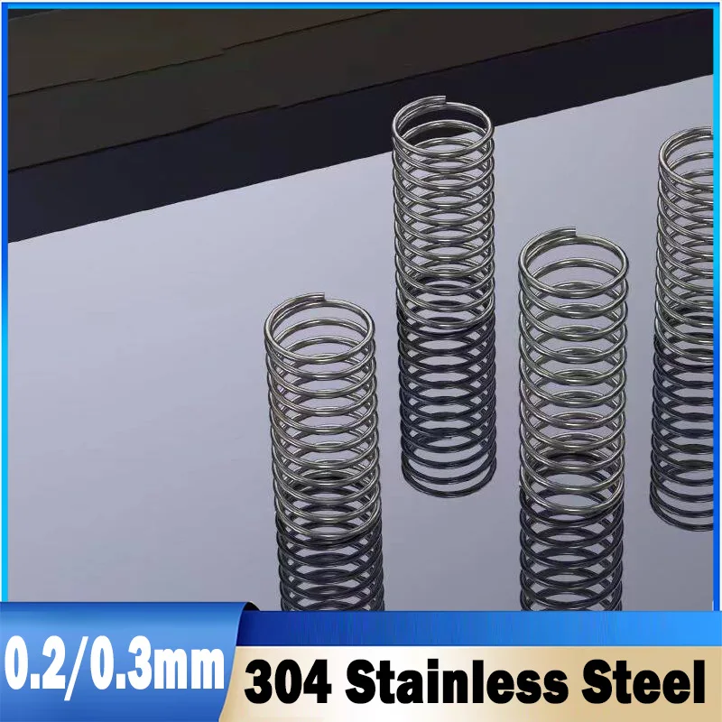 10pcs/Lot Wire Dia 0.2mm/0.3mm Spring Steel Compression Spring Steel Small Pressure Springs Length 5mm~50mm