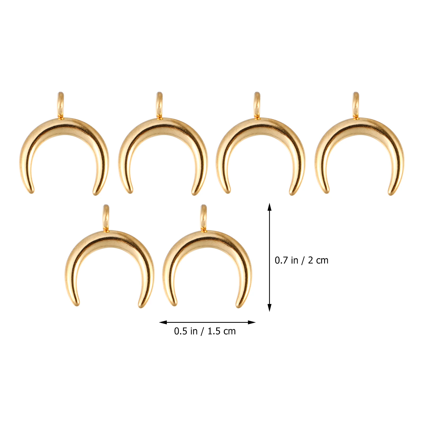 

10 Pcs Steel Moon Necklace Pendant Vintage Electroplating Neck Decoration Fashion Jewelry Beach Party Prom Gift