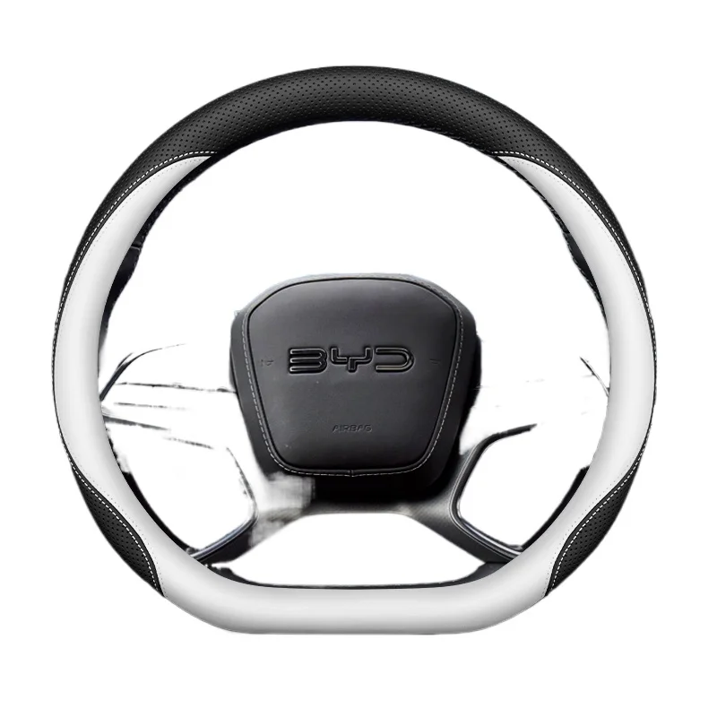 

Leather Car Steering Wheel Cover for BYD Song Plus Seal U King Sealion 6 7 Dolphin Mini Seagull Qin Plus Shark Accessories 2025