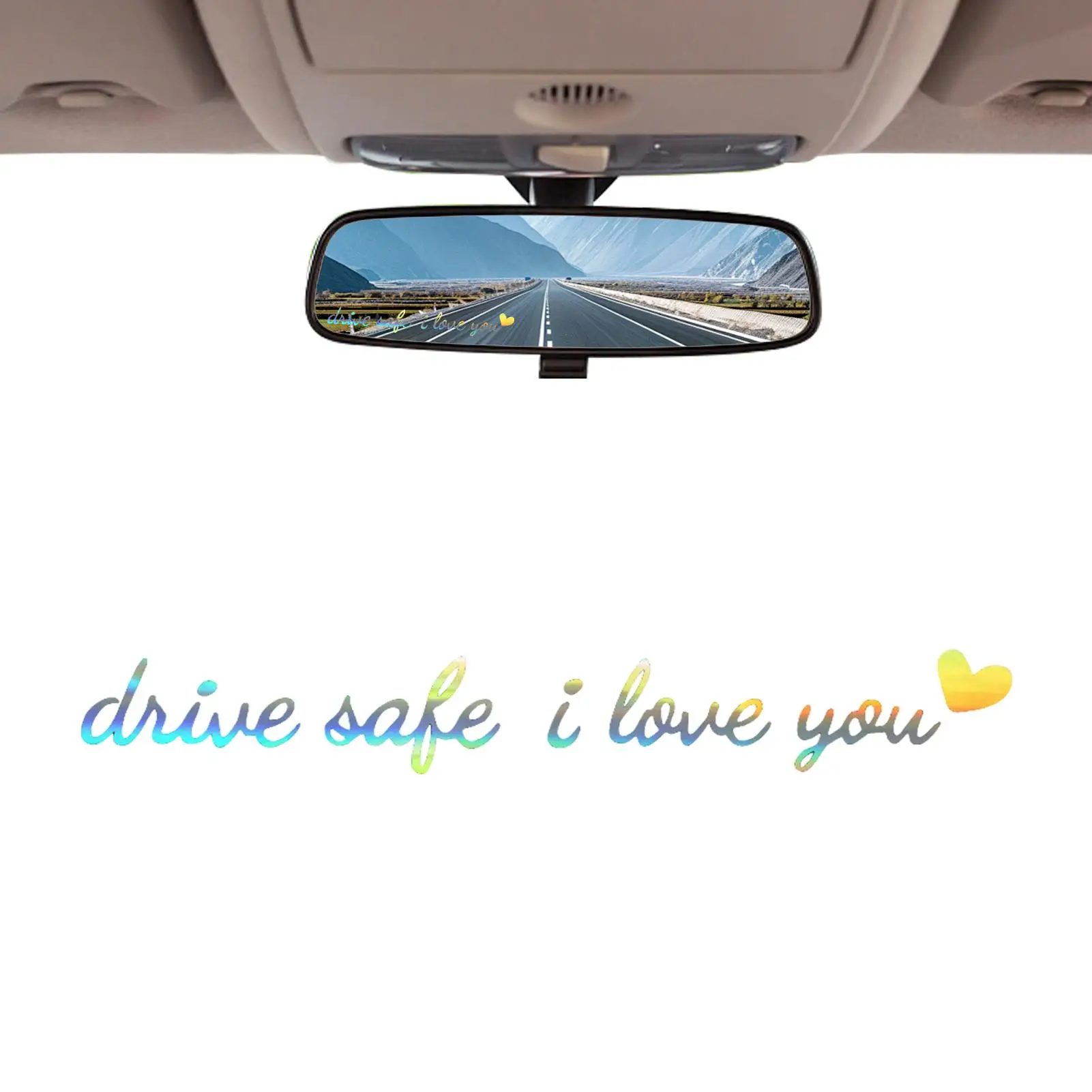 Car Rearview Stickers Drive Safe I Love You Interior Decoration Rear View Mirror Fashion Stickers Creative Sport PVC Vinyl Decal