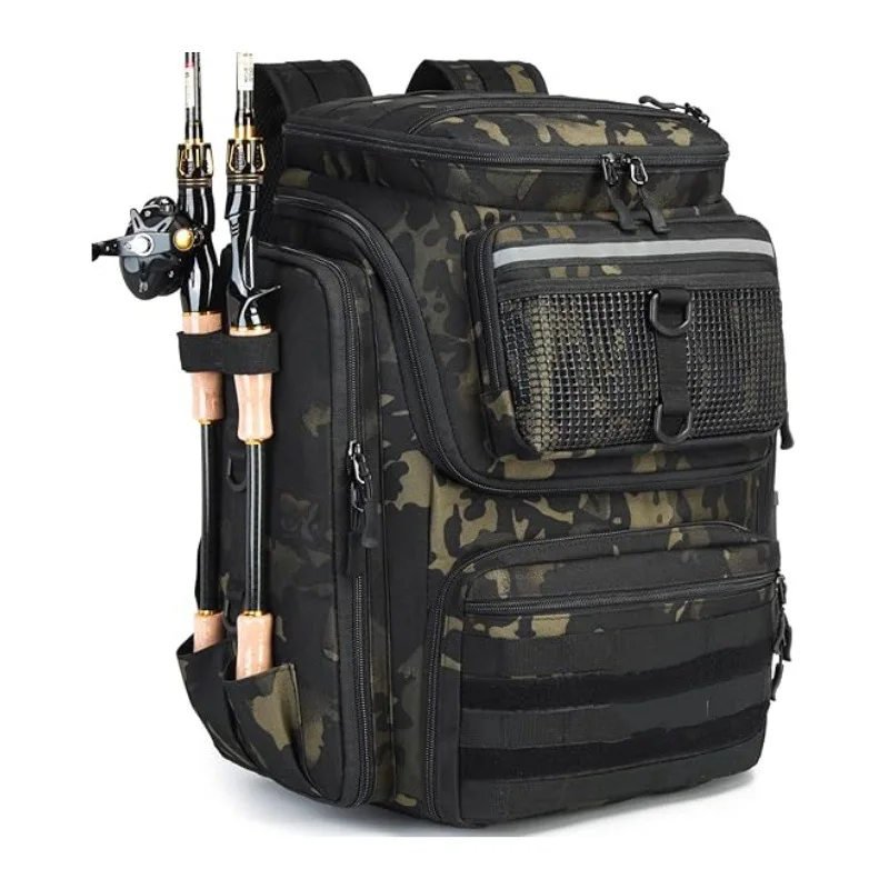 Fishing Bag Double Shoulder Waterproof Fishing Gear Bag Large Capacity Storage Fishing Equipment Bag Portable and Wear-resistant