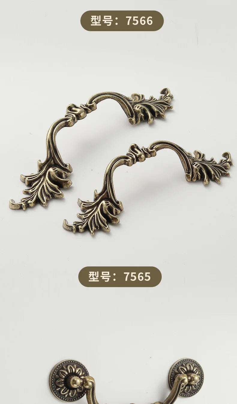 Zinklegierung Europäischer Stil Gold Weiß Antik Silber Horizontaler Schiebetürgriff Schubladengriff Kleiderschrank Installationsgriff – Detail 14