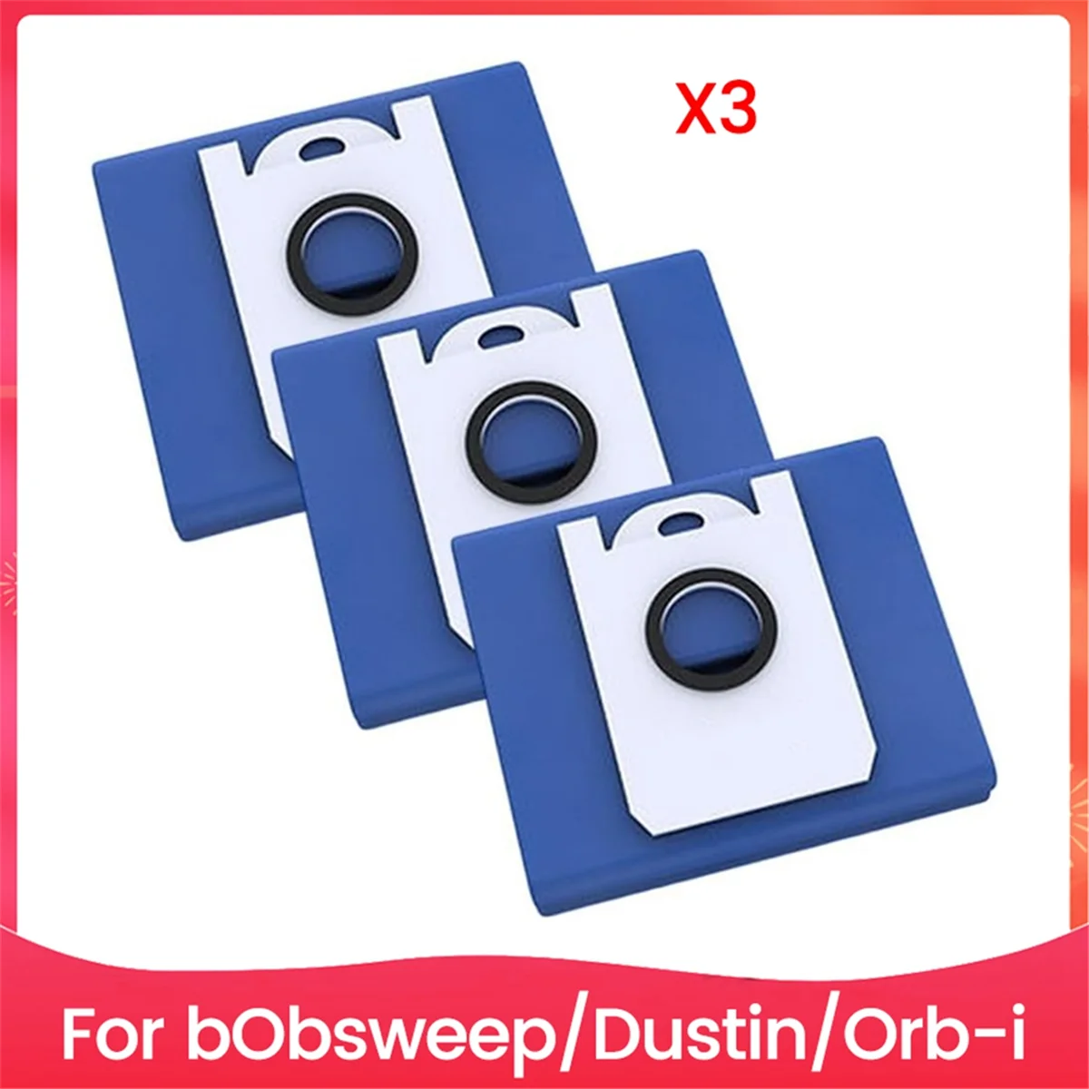 Ersatz-Staubbeutel für BOb für Dustin und Orb-I Roboterstaubsauger, Staubsauger-Kanisterbeutel, großes Fassungsvermögen, 3 Stück