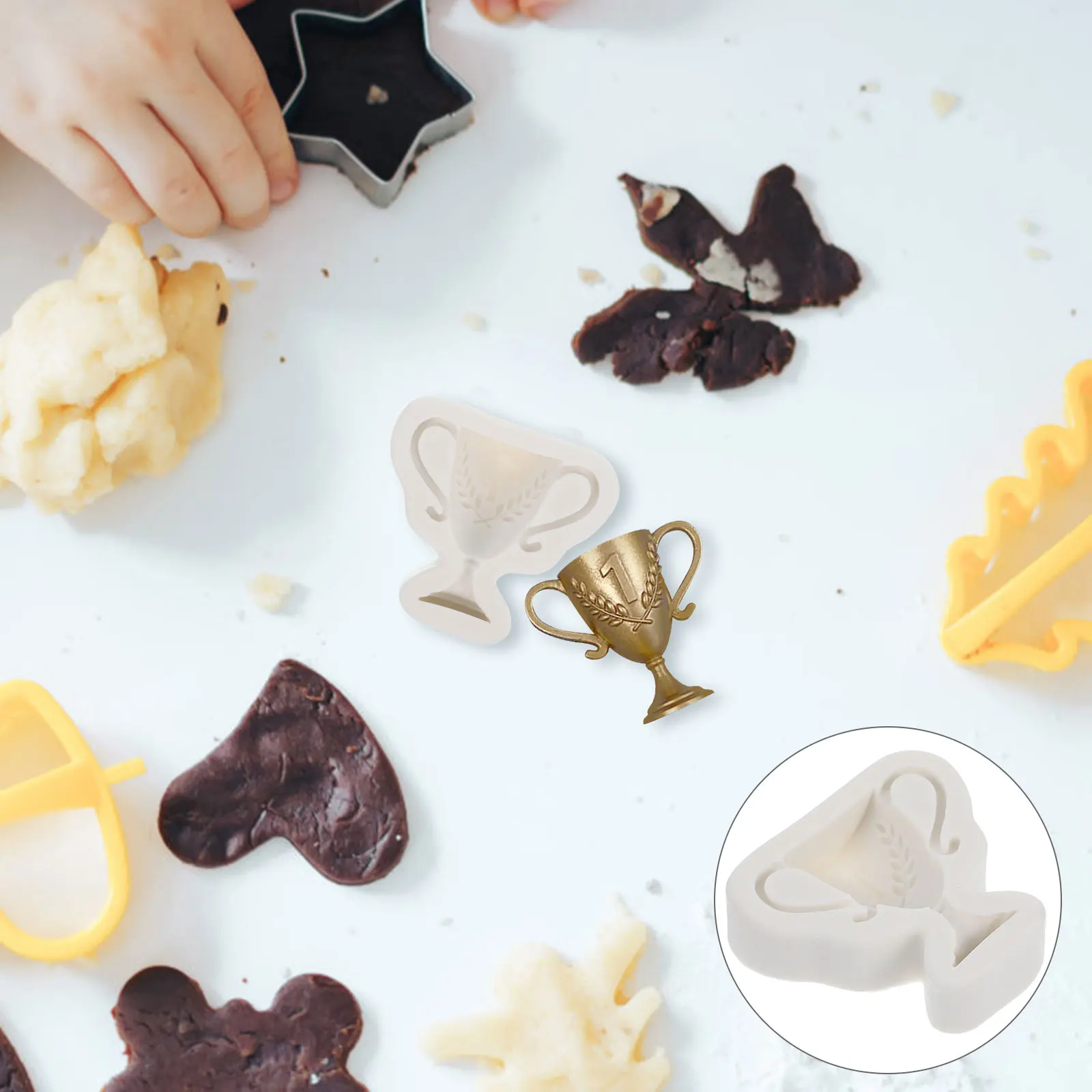 

Trophy Award Silicone Mold 53g -3018 Gray Flexible Baking Tool Cake Decor Molds DIY Chocolate Cookie Maker Kitchen