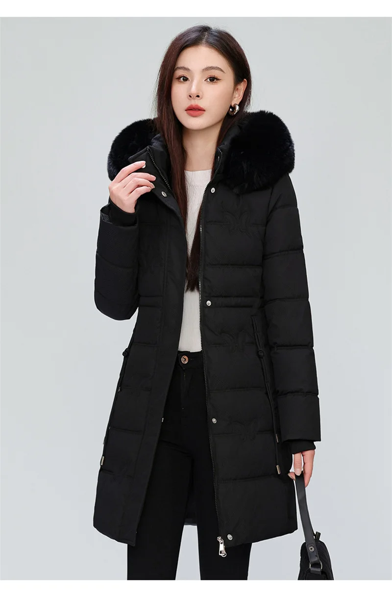 Women's Winter Parka Coat Hooded Korean Version Lady Down Cotton Jacket Warm Temperament Ladies Cotton Padded Outerwear