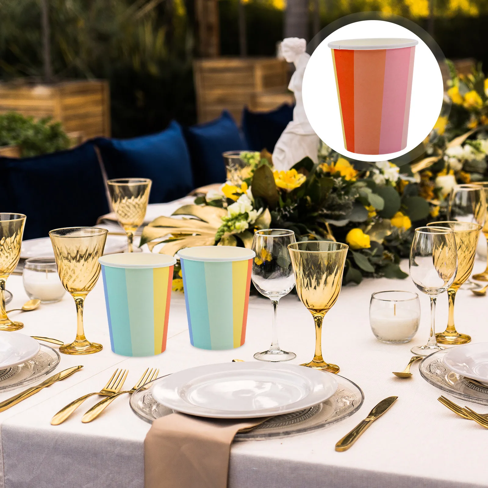 

50pcs Thickened Paper Drinking Cups Disposable Coffee Juice Cups For Party Banquet Outdoor Use Lightweight Portable Thicken
