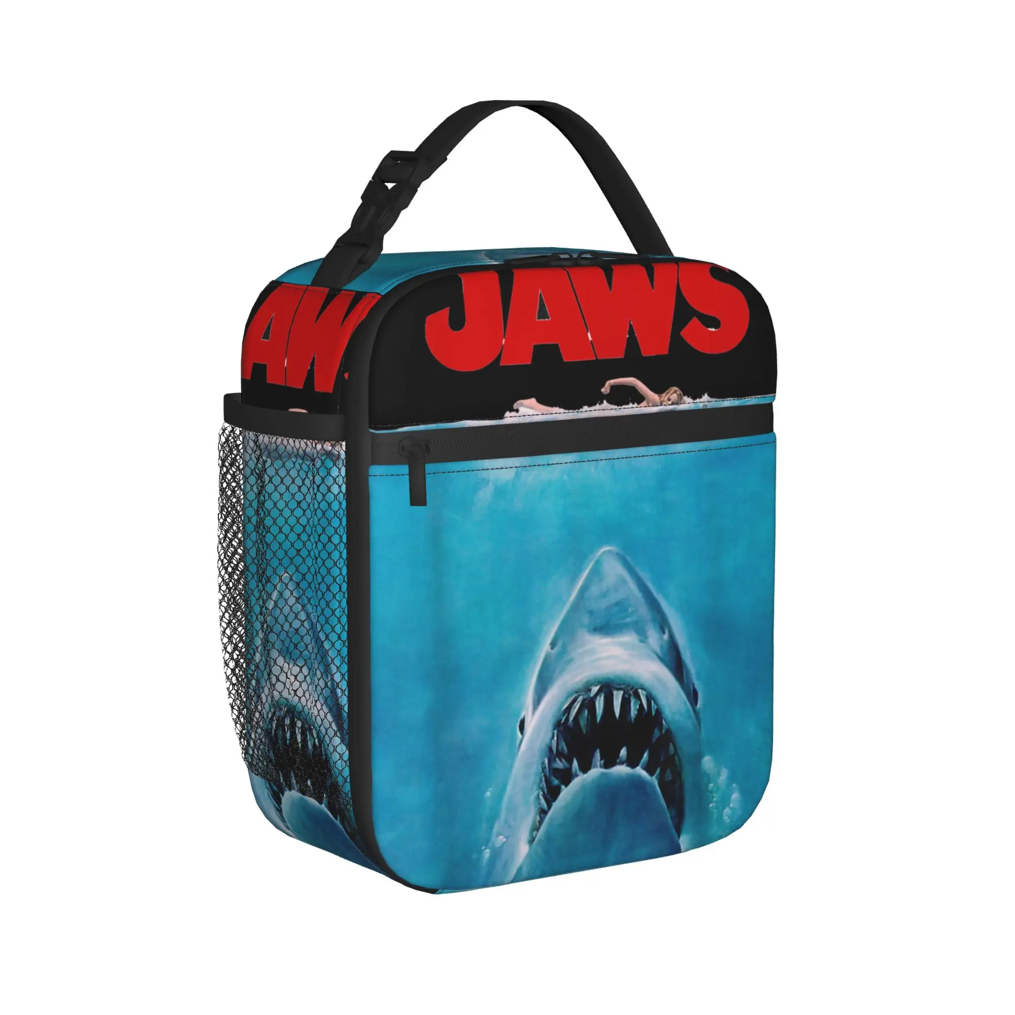 Jaws Film Poster Lunch Bag  Leisure Lunch Box For Women  Outdoor Picnic Cooler Bag Waterproof Thermal Lunch Bags