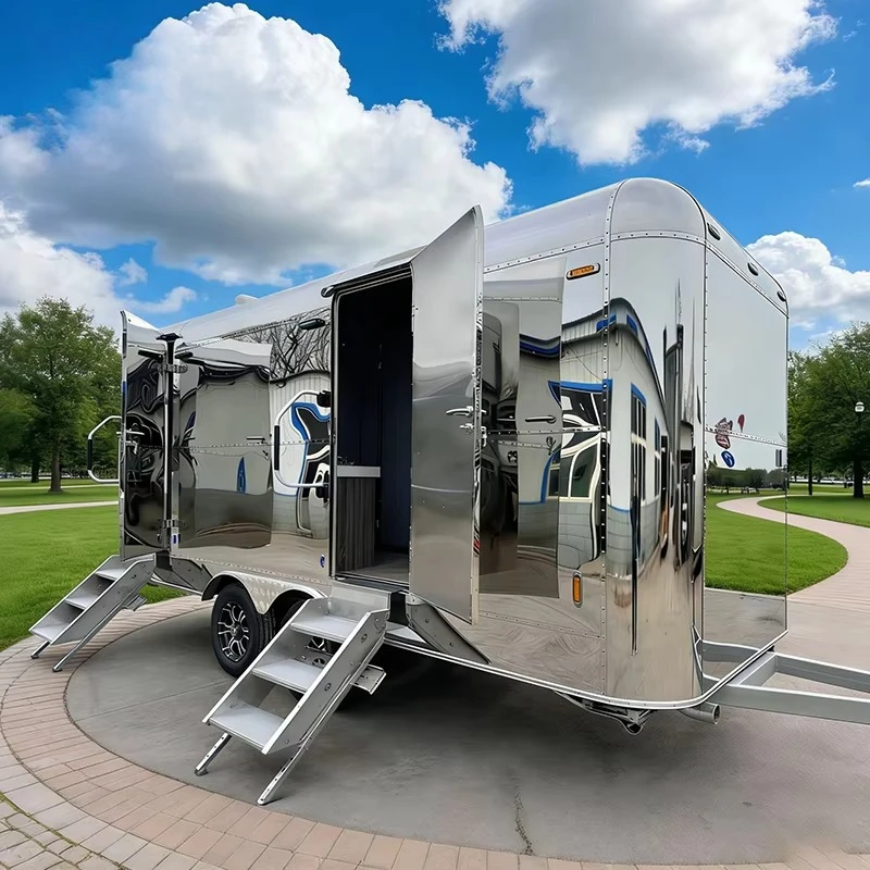 Eco-Friendly Mobile Toilet Trailer With Shower Stall for Park Apartment Workshop Public Use Customized