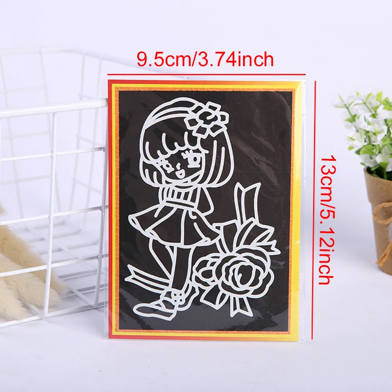 10 Vellen/Pack Kras Schilderpapier Veelkleurige Tekenspeelgoed Jongen/Meisje/Gemengde Stijl Leuke Cartoon Patronen Graffiti levert ZYF