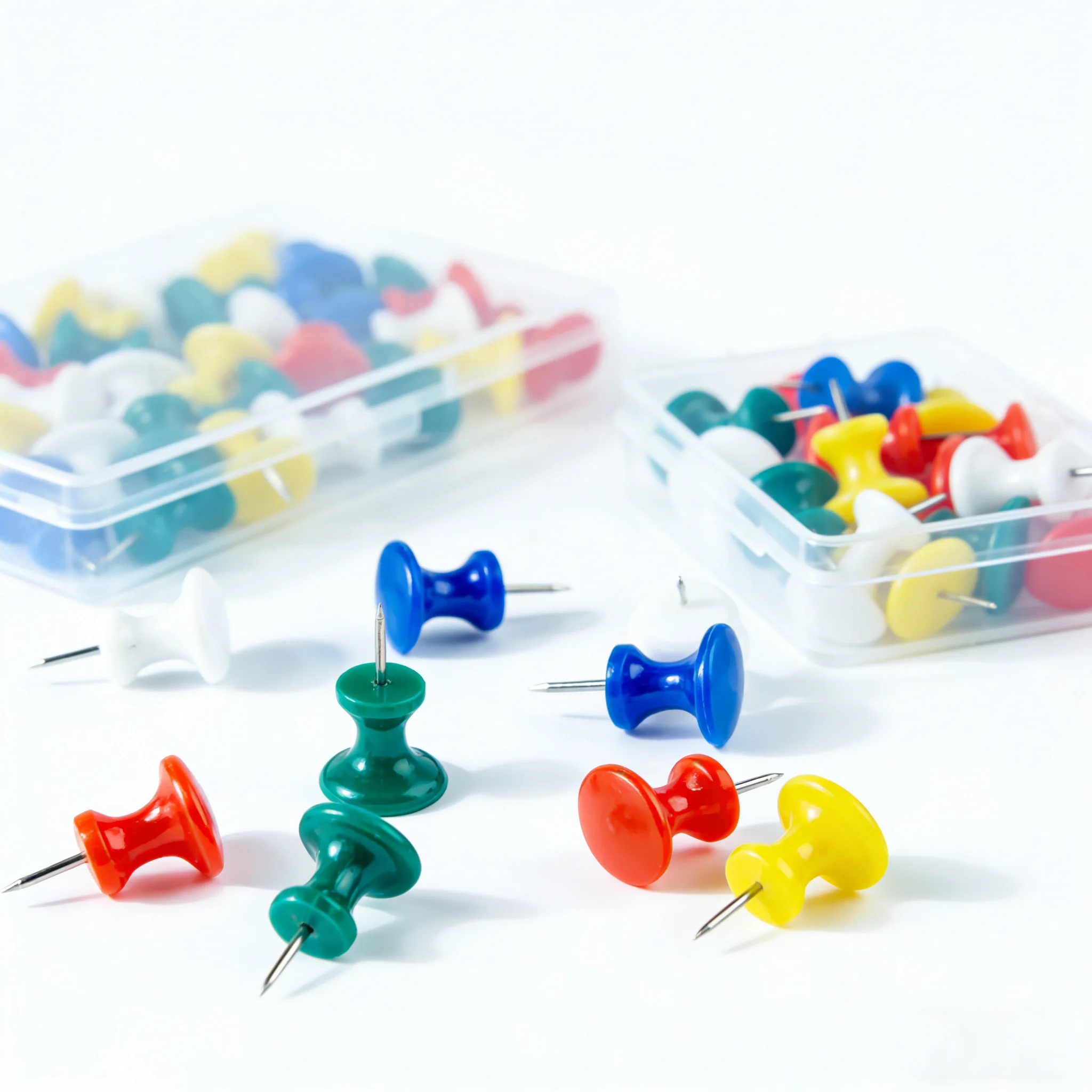 15-100 Pcs Large Size Colored Push Pins Multicolor Plastic Thumbtacks for Cork Board Bulletin Board Office School Stationery
