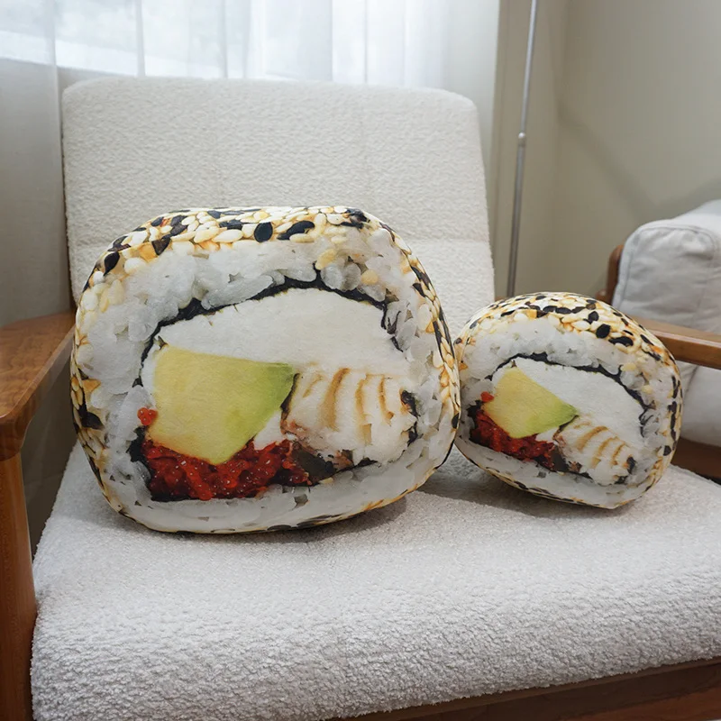 Kawaii Simulation Food Sushi Cake Plush Toys Stuffed Doll Pillow Cushion Cute Home Decoration for Kids Girls Adults Fun Gift