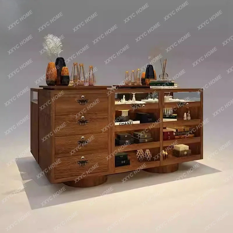 Storage Display Cabinet Jewelry Jade Solid Wood Cabinet Jewelry Display Cabinet