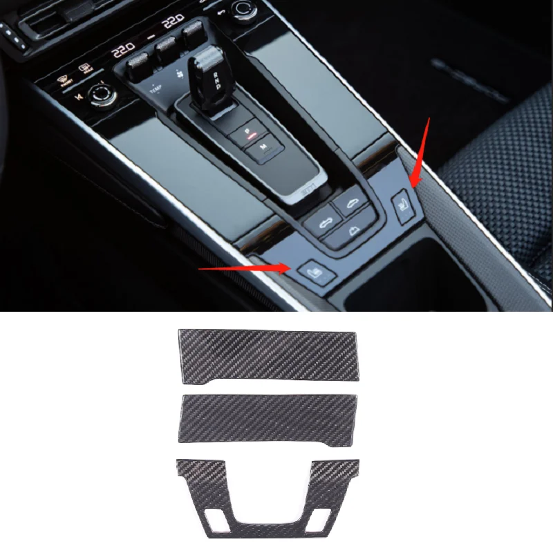 

3PCS Real Dry Carboln Fiber Car Central Control Frame Trim Cover For Porsche 911 992 2019-2022