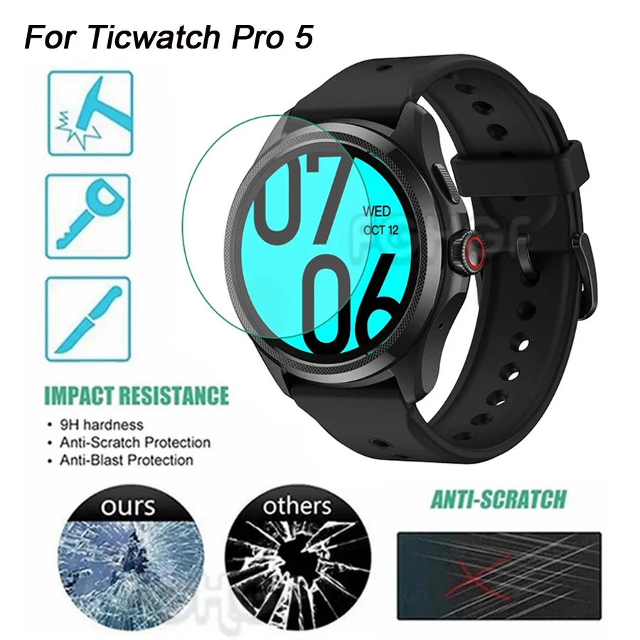 9H Tempered Glass Protective Film For Ticwatch Pro 5 Protective Film For Ticwatch Pro 5 Smart Watch Protector Cover Accessories