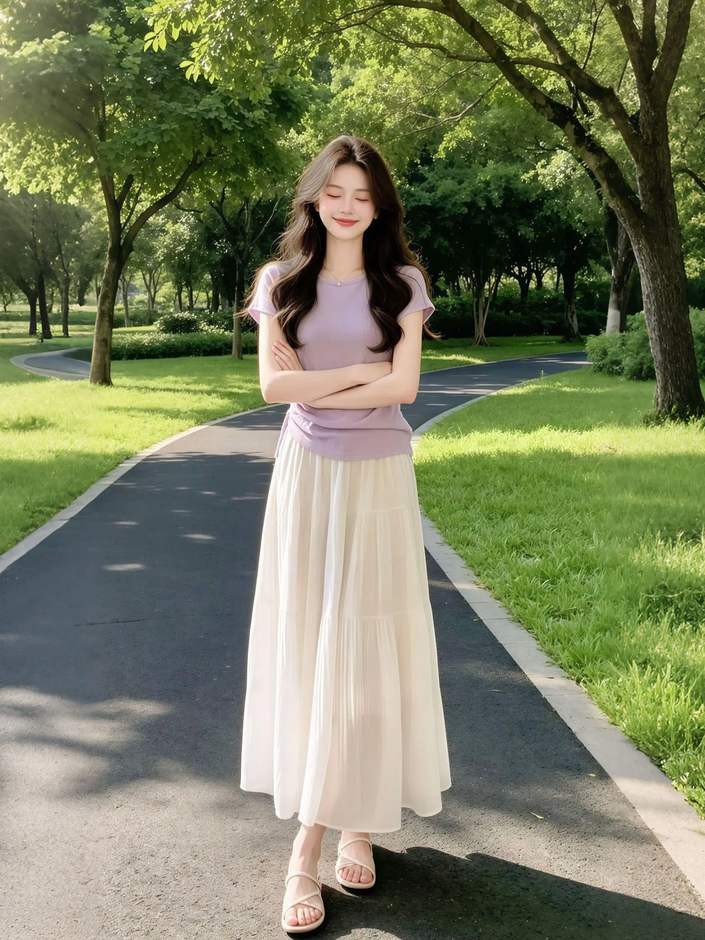 

Unique Elegant Summer Outfit 2026 New Simple Versatile Women's Casual Stylish Skirt Set High Waist Breathable Lightweight