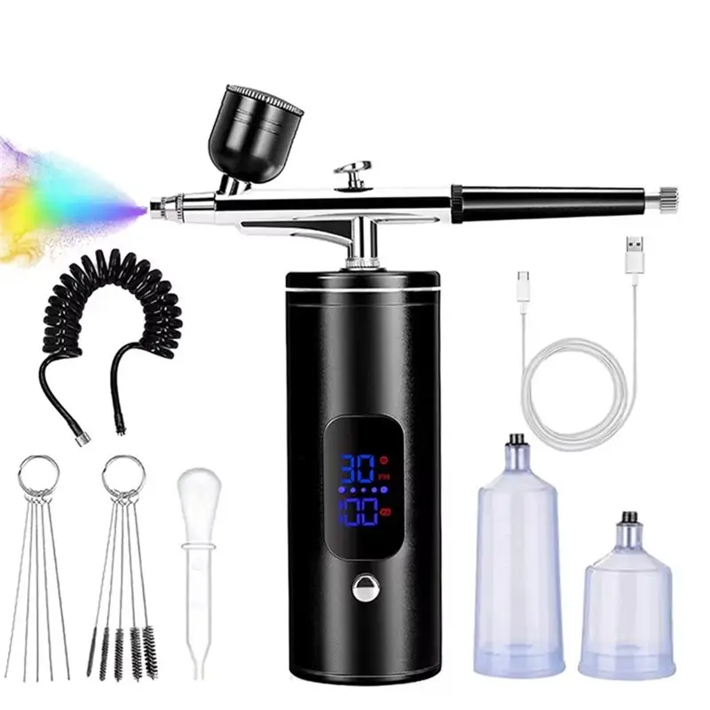 ABJT-Paint Spray Gun Portable Airbrush With Compressor For Painting Paint Crafts Airbrush For Painting