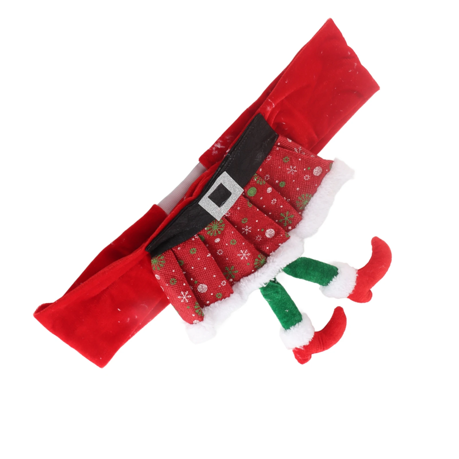 Christmas Decorations For Home Xmas Chair Back Cover Santa Belt Dining Chair Flannel Slipcover Decoration Christmas Ornaments