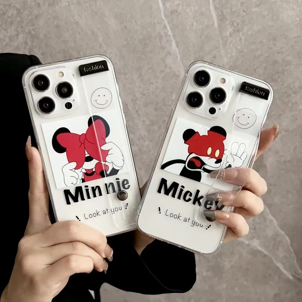 Minnie Mickey untuk Xiaomi Redmi 8 9 10 11 A Note 7 8 9 10 11 12 S Pro casing pemegang tali pergelangan tangan