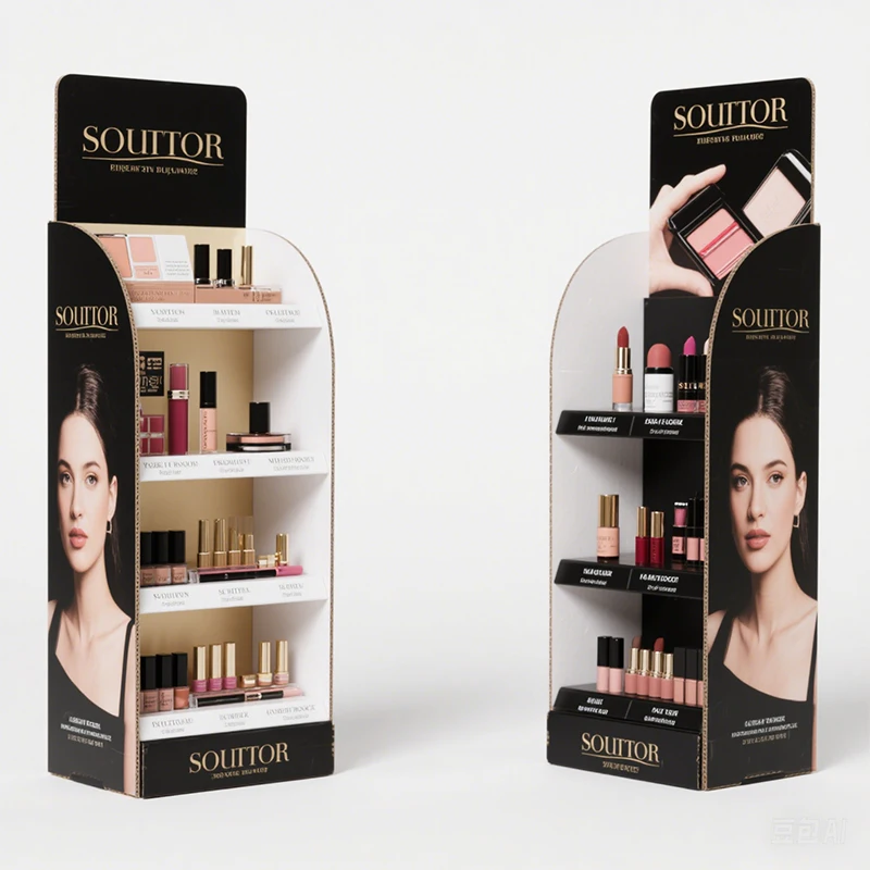 custom.Customized Cardboard Daily Necessities Skin Care Perfume Lipstick Makeup Store Shelf Cosmetic Shop Display Stand Rack