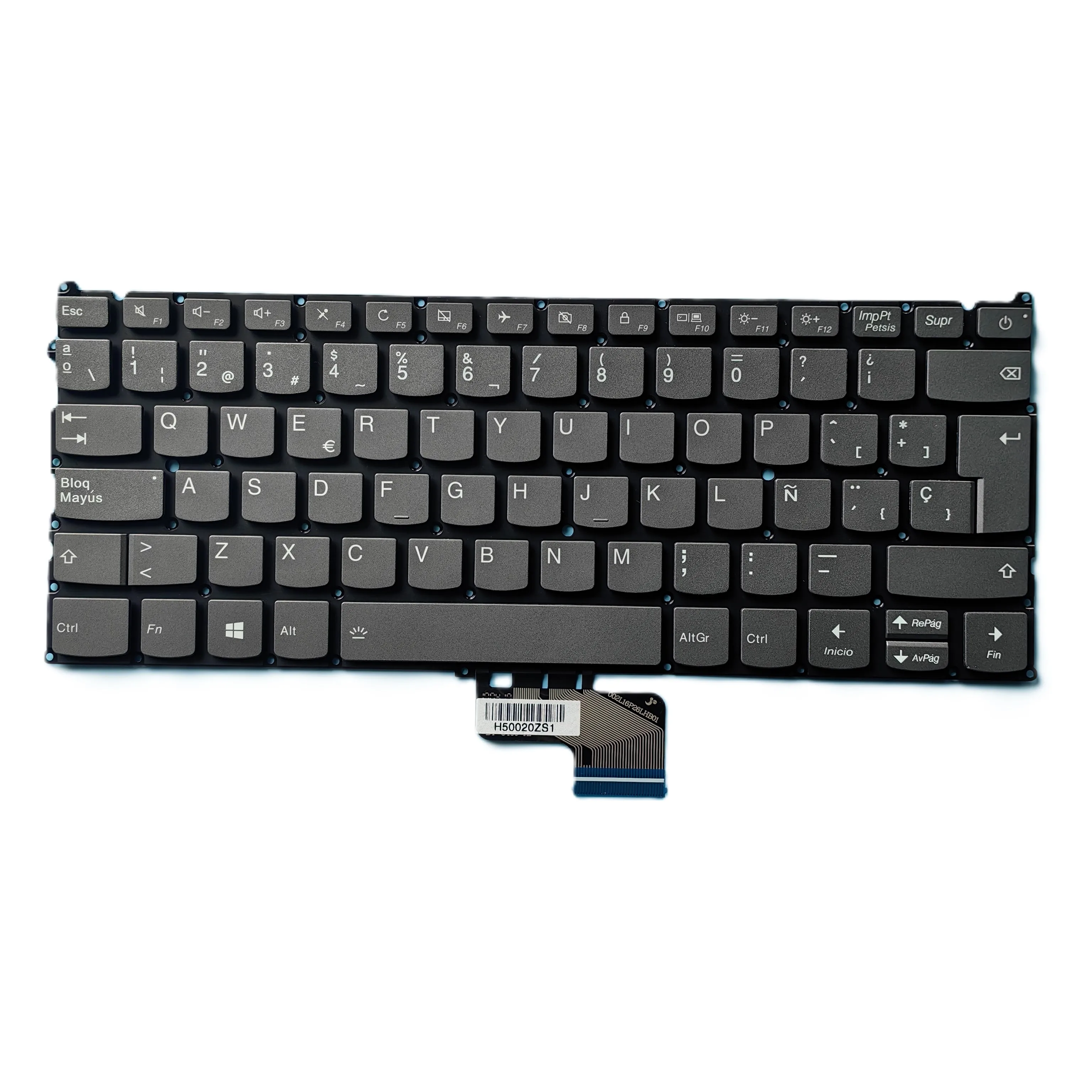 

ES испанская клавиатура с подсветкой для ноутбука Lenovo IDEAPAD 720S-13 13ARR 13IKB 81A8 81BV 81BR серая