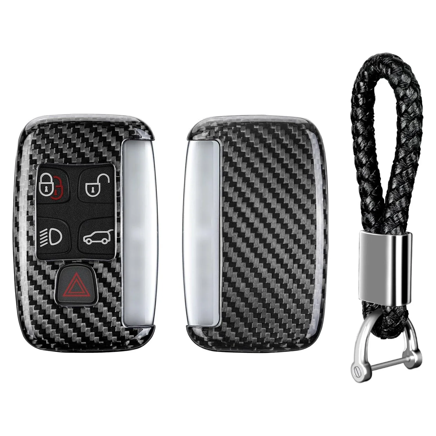 

For Land Rover Key Cover, Carbon Fiber Key Shell For Jaguar F-Type E-Pace F-Pace XE XF XJ, For Range Rover Sport Dsicovery LR4