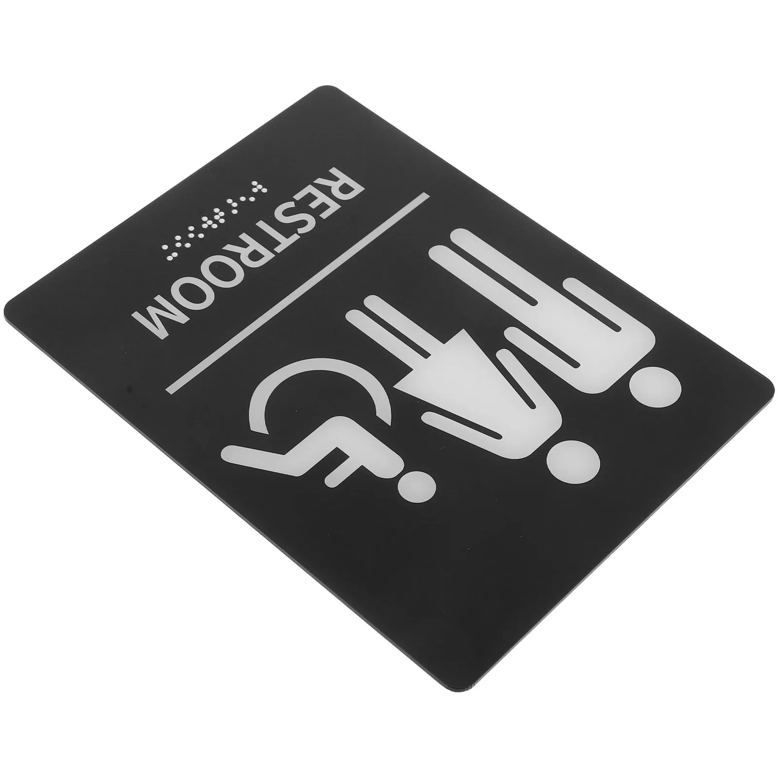 Acrylic Braille Restroom Sign Self-Adhesive Universal Accessibility Sign for Visual Impaired High-Contrast Modern Bathroom Door