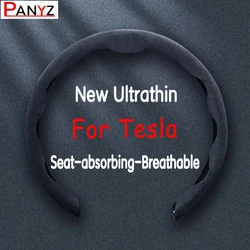 Leather Car Steering Wheel Cover Non-slip Breathable For Tesla Model 3 Model Y Model S Car Interior Accessories