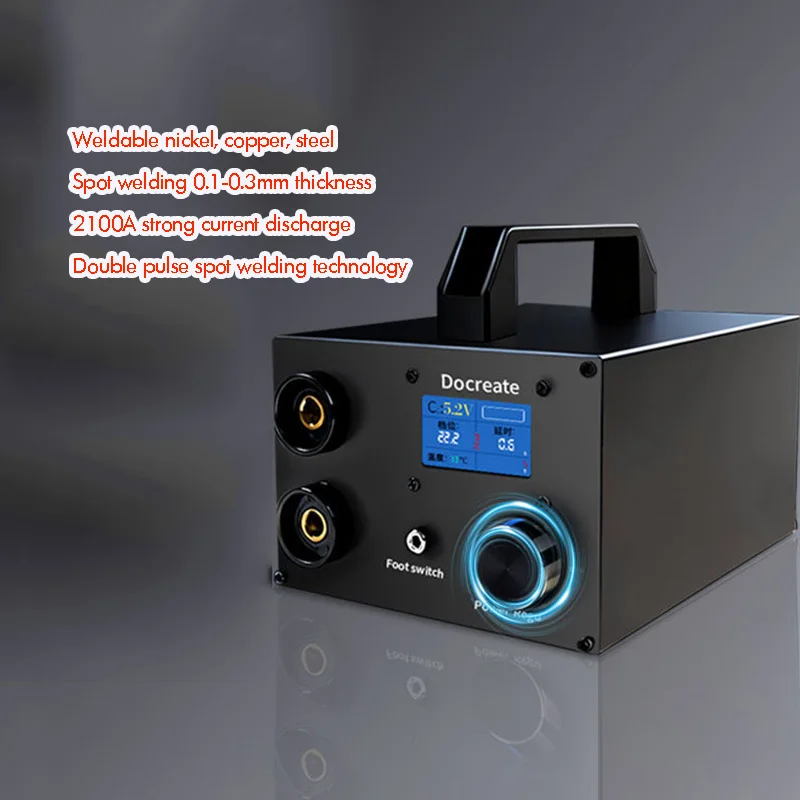 110-240V 18650 Battery Spot Welding Machine Dual Capacitor Energy Storage Pulse Nickel Sheet 0.4mm for Battery Manufacturing