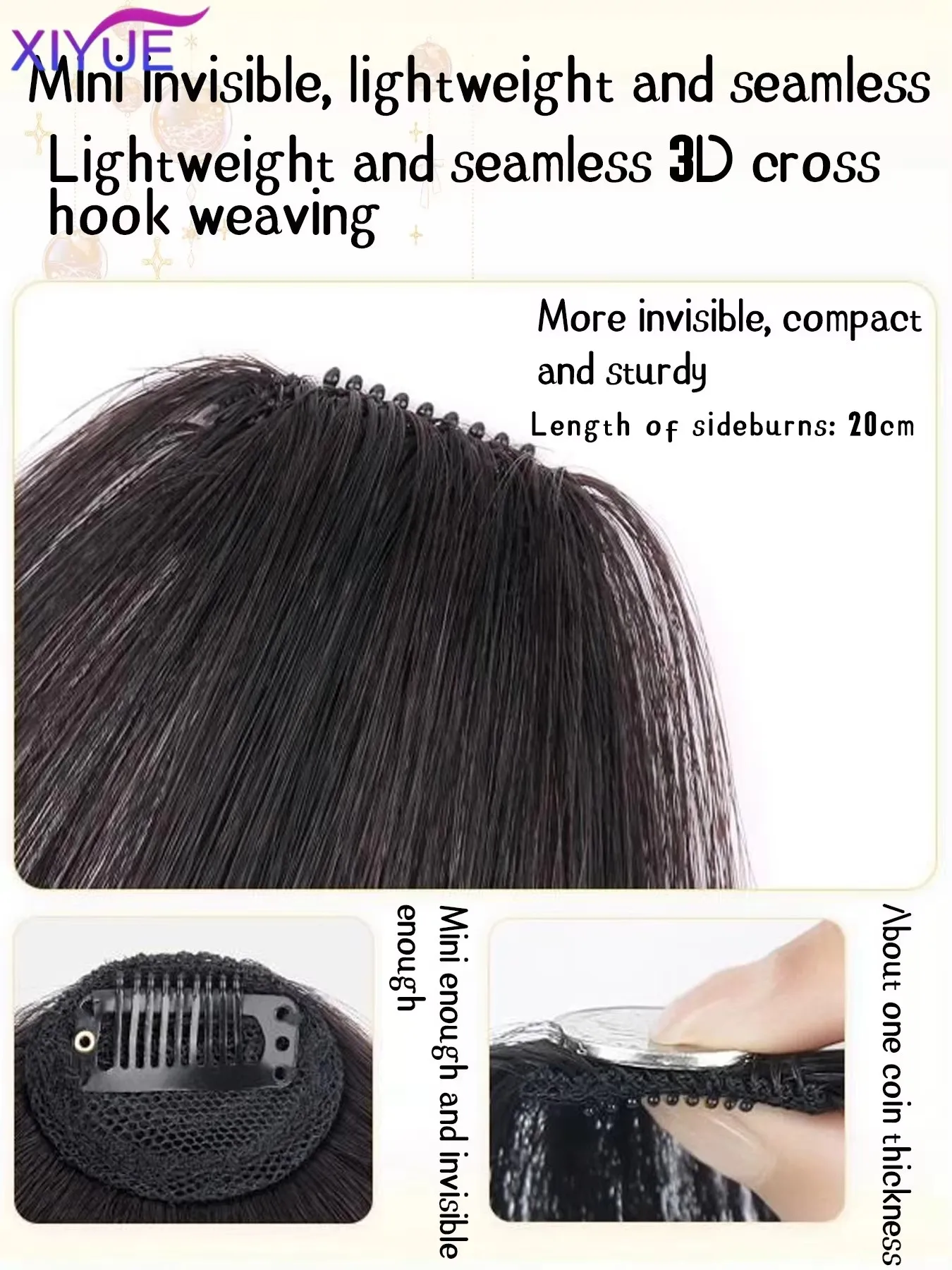 Imagen 5: Flequillo sintético para mujer, mini flequillo postizo, extensión de cabello negro y marrón para niñas XYUE