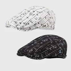 2025 Striped Cartoon Puppy Newsboy Caps Summer Men Women Hats Soft Casual Beret Unisex Retro Hat Driver Flat Cap Painters Cap
