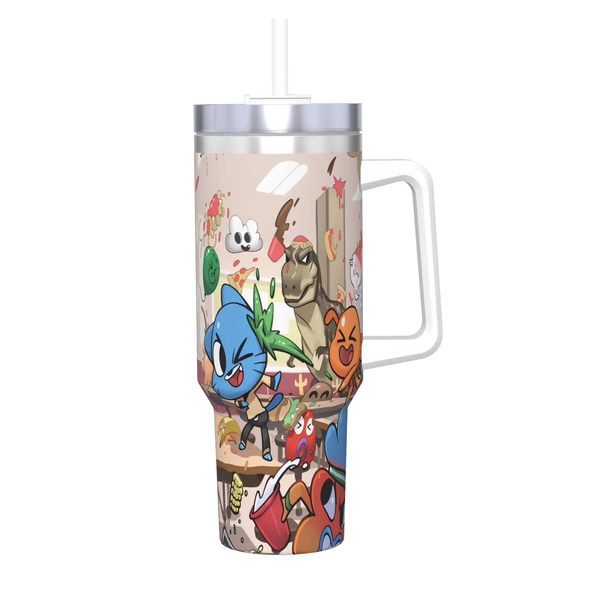 

The Amazing World Of Gumballs Стакан Бутылка для холодной и горячей воды Герметичная термокружка из нержавеющей стали Дизайн дорожных кружек Чашка