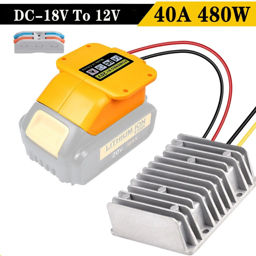 Step Down Regulador de Tensão Power Wheel Buck Boost para Dewalt 18v Li-ion Battery dc 18v a 12v 40a 480w