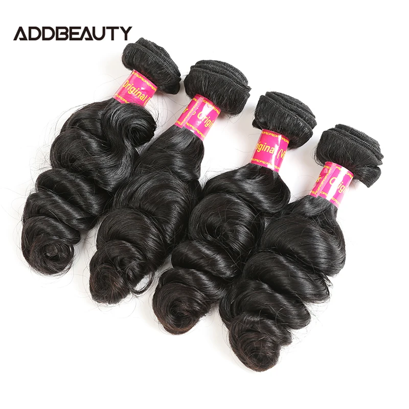 Addbeauty-pacote virgem não processado do cabelo humano para mulheres, cabelo humano dobro-tirado, cor natural, dobro-tirado, escolha da cor