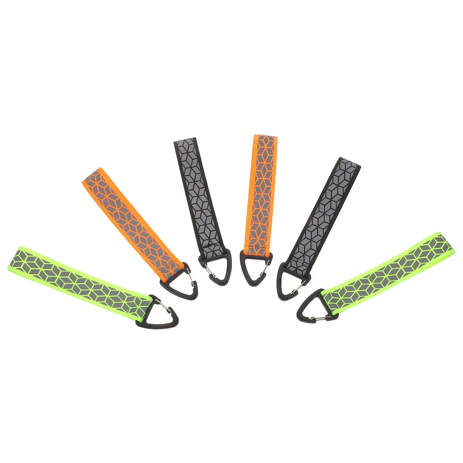 6Pcs High Visibility Reflective Keychains Outdoor Safety Reflectors Backpack Pendant Running Cycling Reflective Strips