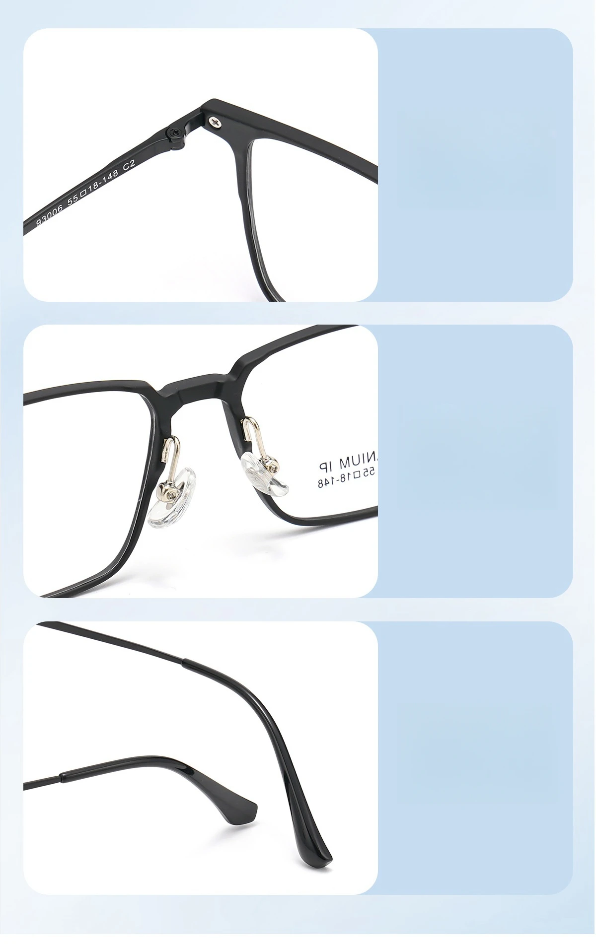 YIMARUILI Ultraleichte polarisierte magnetische Clip-On-Brille für Männer und Frauen, TR90, optische Brillengestelle aus reinem Titan – Detail 7