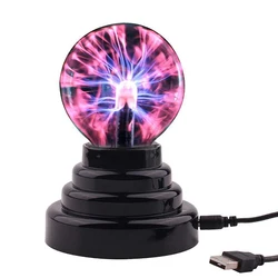 3Inch Magic Plasma Ball Lamp LED Atmosphere Night Light Only Touch Sensitive Glass Plasma Light Bedroom Decor KidsGif
