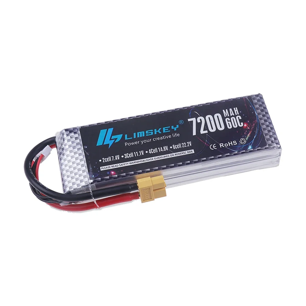 3S 11.1V 7200mah 60C Max 80C Lipo Battery For Drone RC Car Truck Tank Boat Truggy 11.1V Battery With XT60 XT90 T EC5 Plug