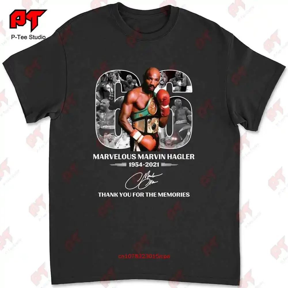 66 Years 1954 2021 Marvin Hagler Thanks For The Memories Signature T-shirt 9GBD